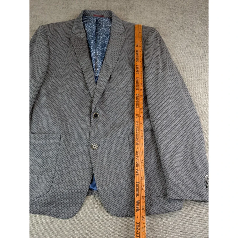 Johnston & Murphy Blazer Mens XL Grey Textured Knit Two Button Sport Coat